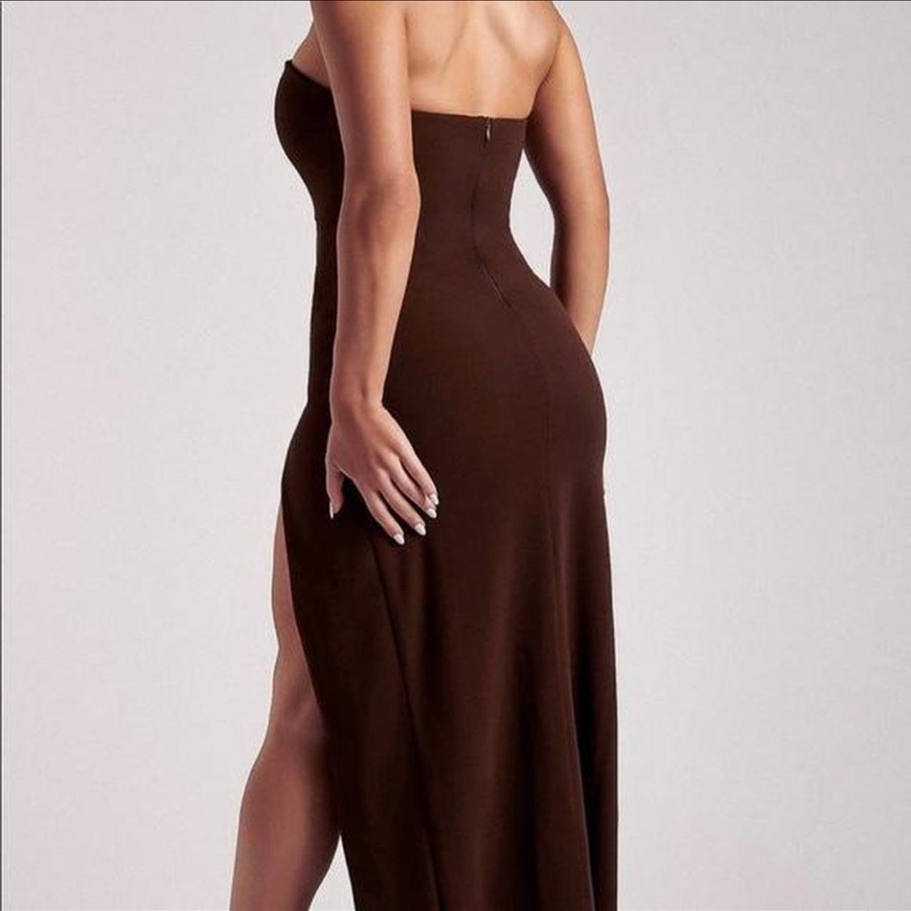 Meshki Brown Rachel Maxi Split Dress